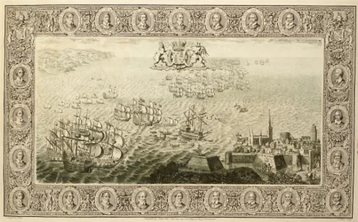 Armada (Gravur von einem Wandteppich), 1739